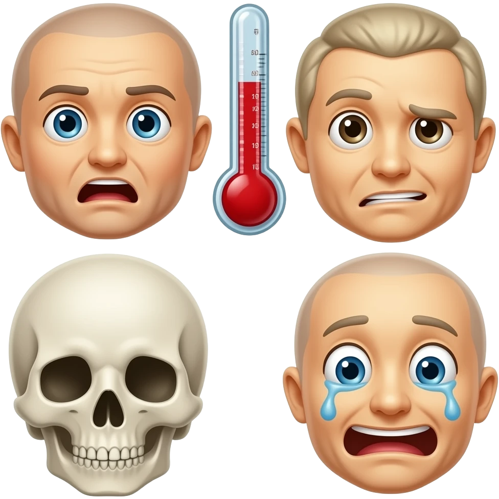 💯😱🌡️🤔😭💀🤑 emoji