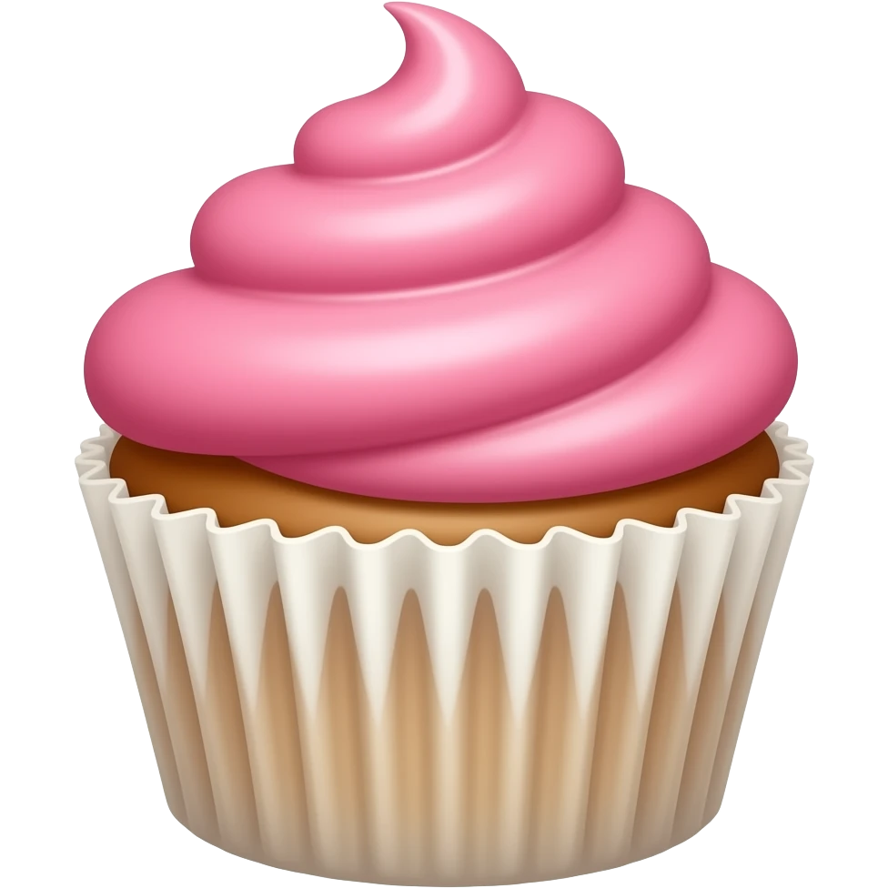 Cupcake with pink icing emoji