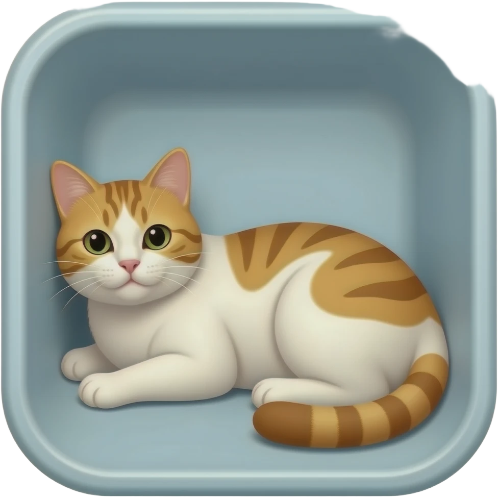 cat resting in container emoji