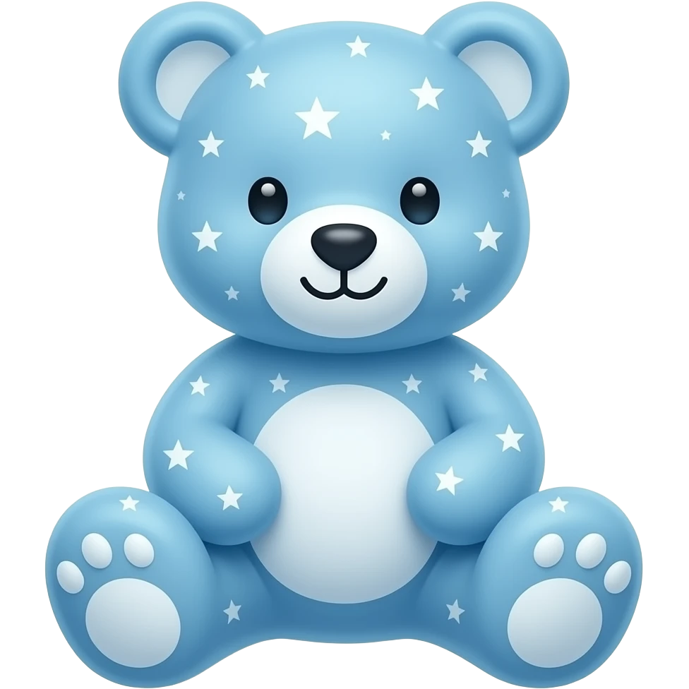 Light blue starry light blue magical teddy bear emoji