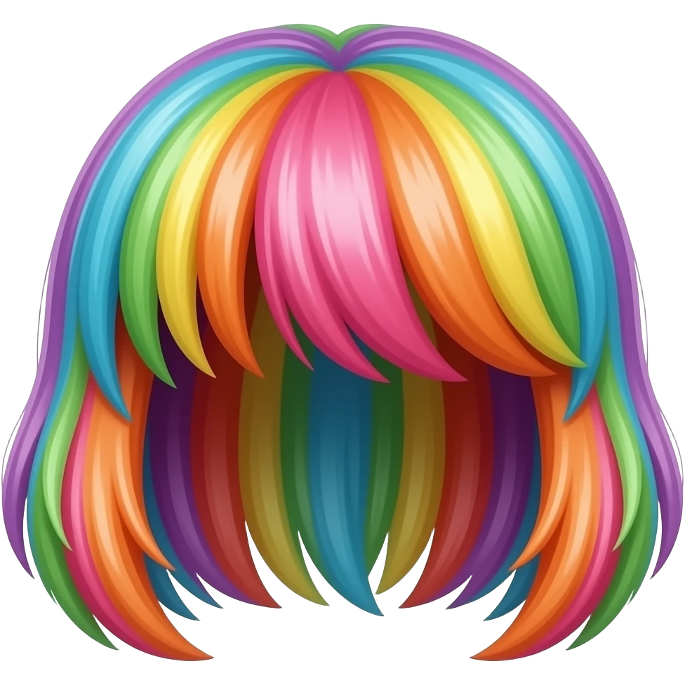 一定五颜六色的假发 在空中飘 emoji