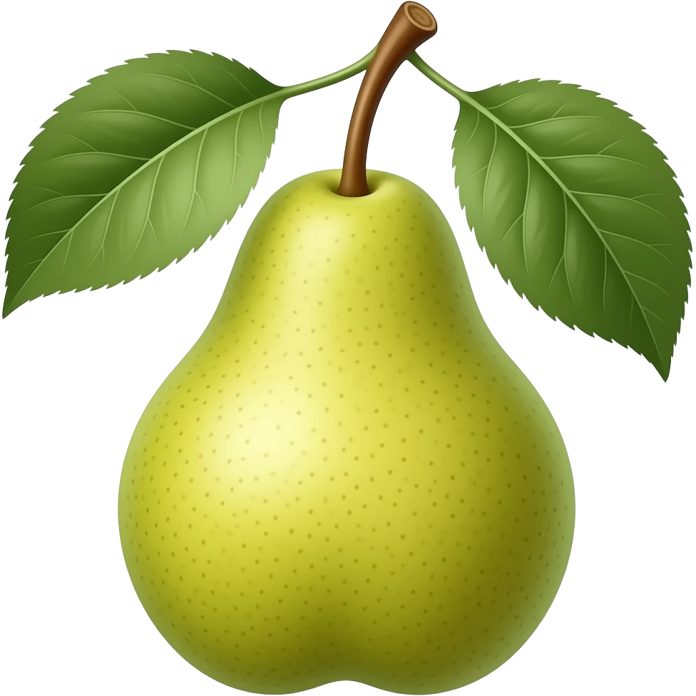 Нарисуй реалистичную грушу на ветке emoji