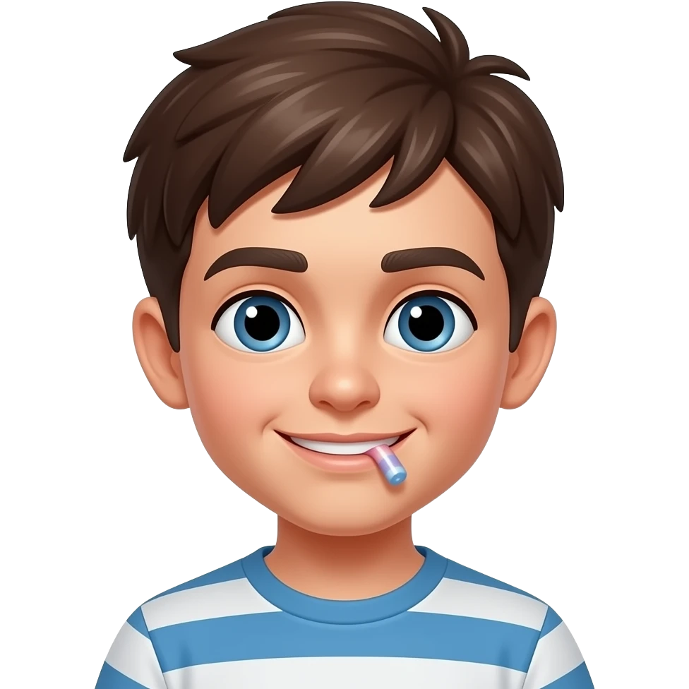 create me the same boy but without chewing gum in his mouth emoji