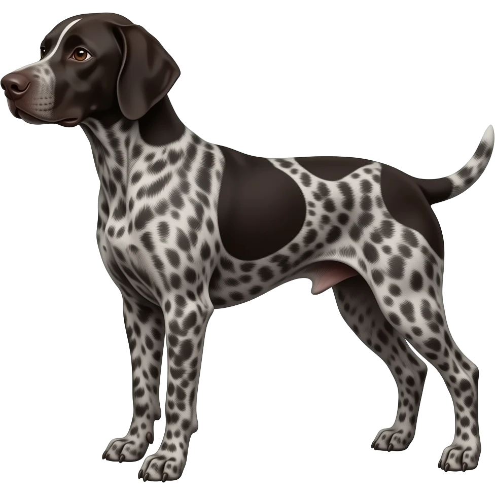 German Shorthair pointer more black with grey roan emoji | AI Emoji ...