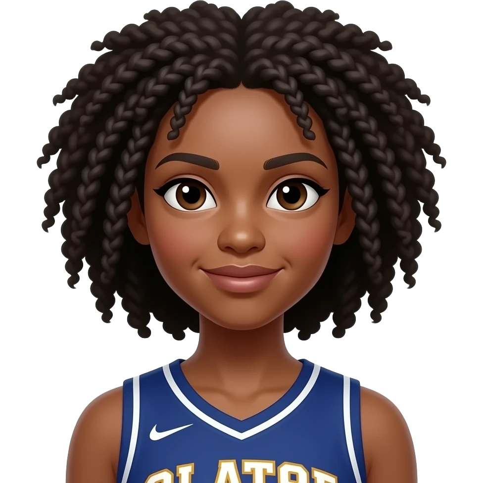 black skin girl basketball player portrait emoji