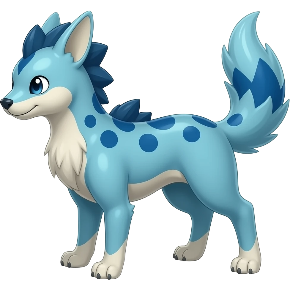 Quadrupedal digitigrade shiny glossy smooth finned frilled gothic tall slim unique epic legendary shiny edgy cool steampunk-cyberpunk-solarpunk-fantasy-Absol-Sprigatito-Vaporeon-Furret-Manectric-Mudkip-Fakémon-hybrid emoji