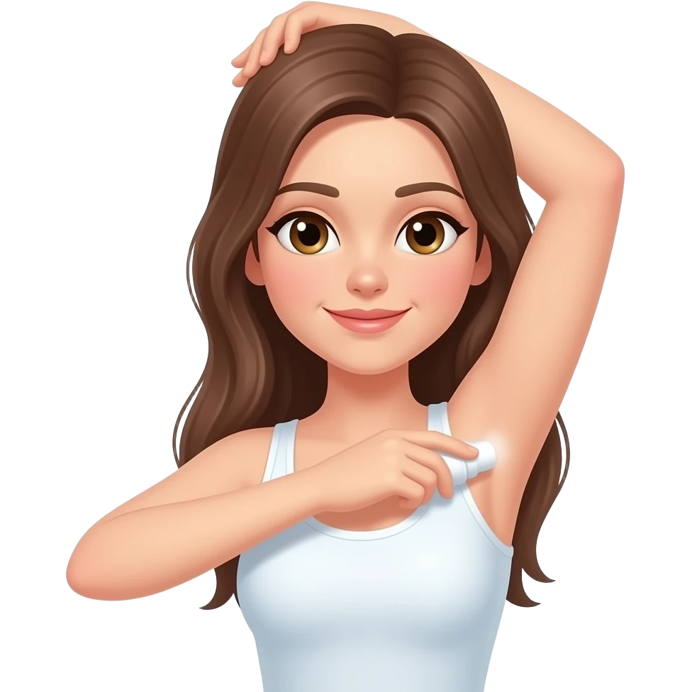 girl applying deodorant on armpit emoji