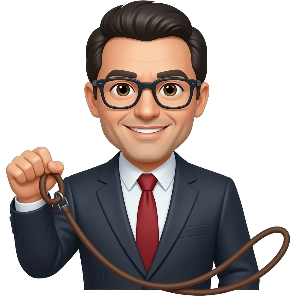 the professorholding a leash emoji