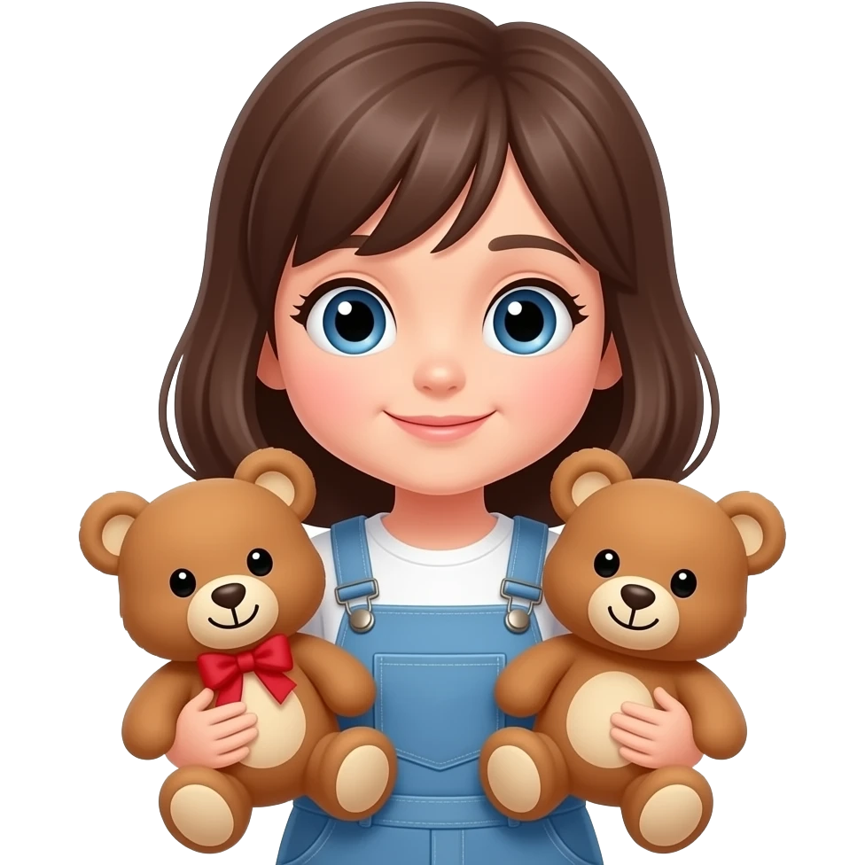 girl holding teddy bears emoji