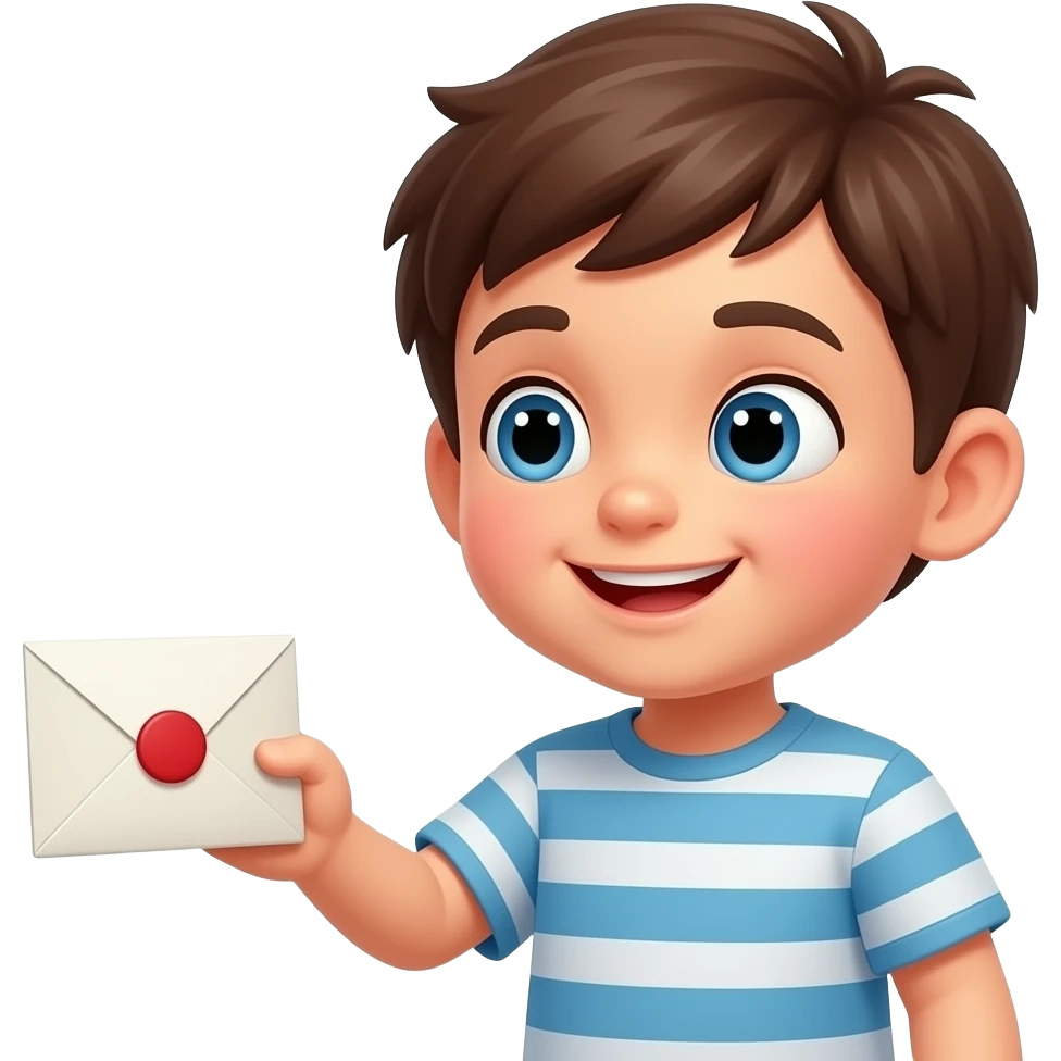 편지를 보내는 아이 emoji