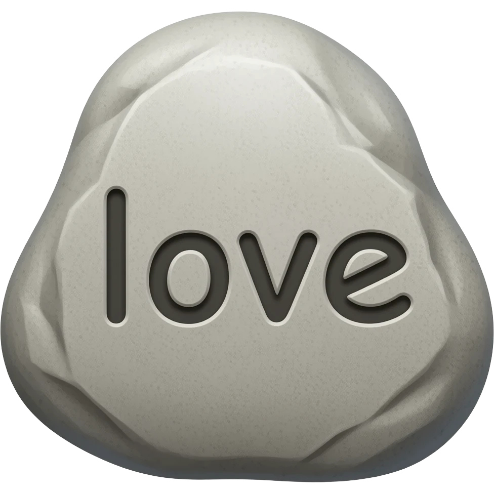 Rock with "love" write on it emoji