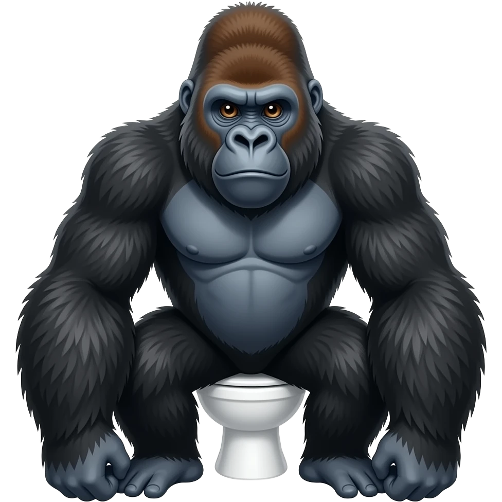 gorille sur des toilettes emoji