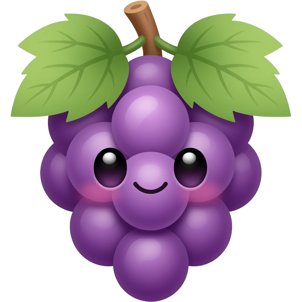 Kawaii grape emoji