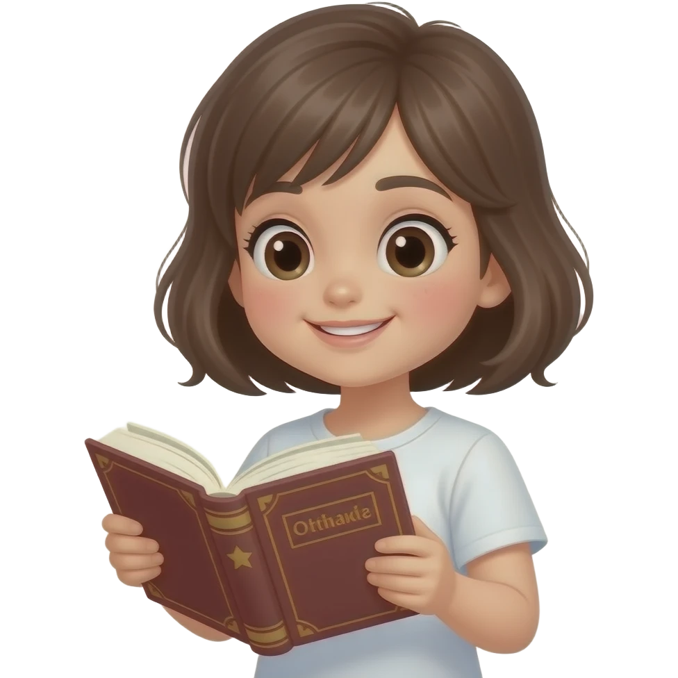девочка читает книгу emoji