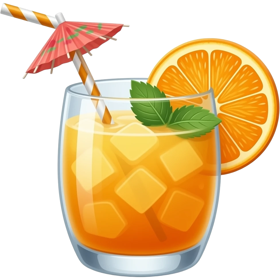 orange tropical cocktail (wide glass) emoji