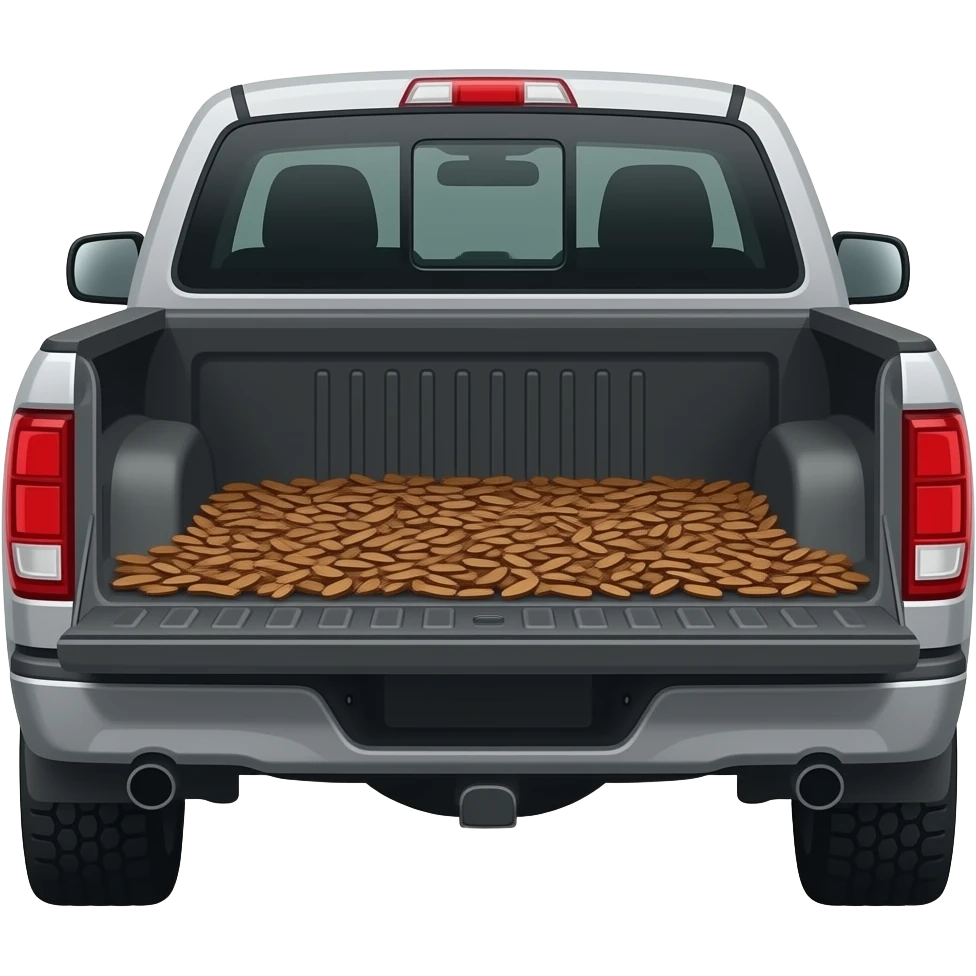 Gray F150 with Bark chips in the back emoji