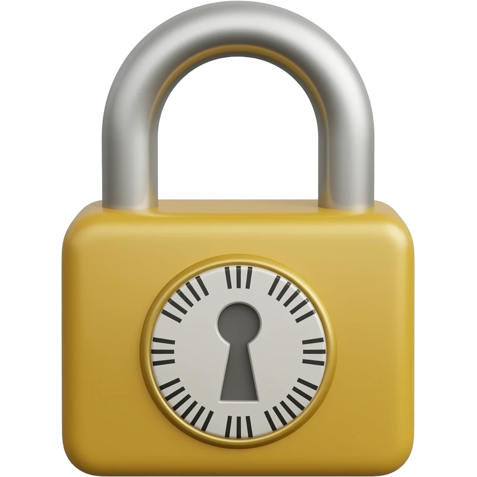 lock retro 3d emoji