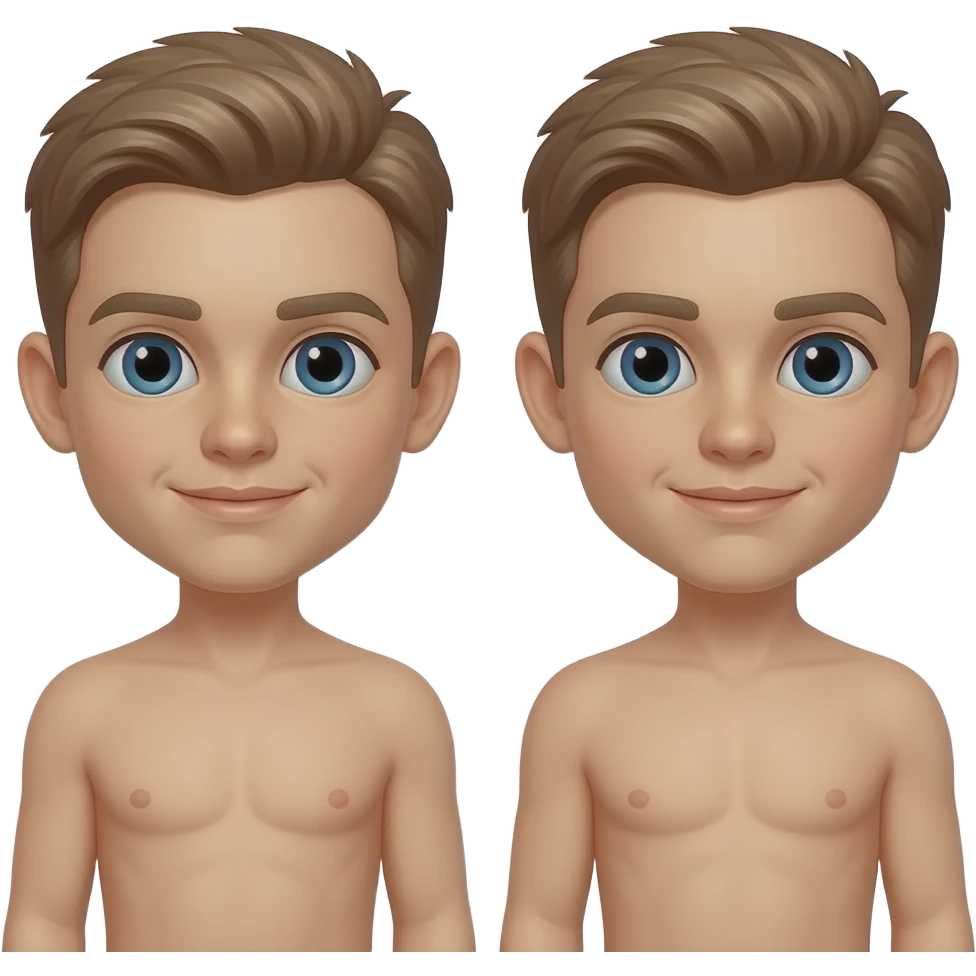 Two cute twinks naked emoji