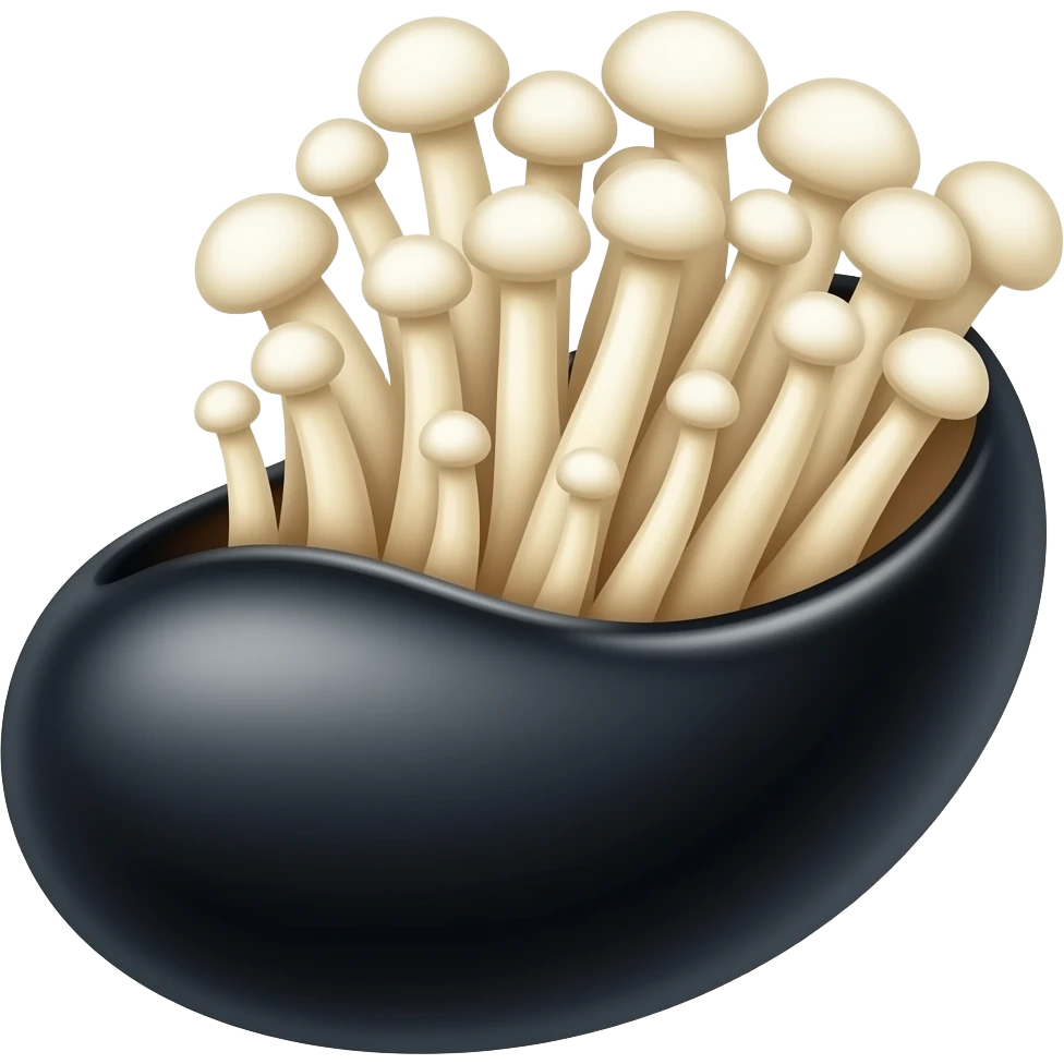 Black bean enoki emoji
