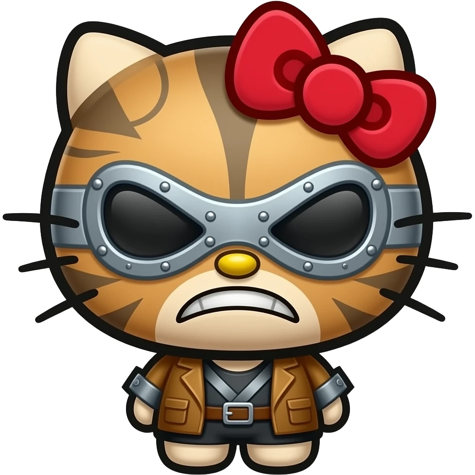 hello kitty as angry mad max emoji