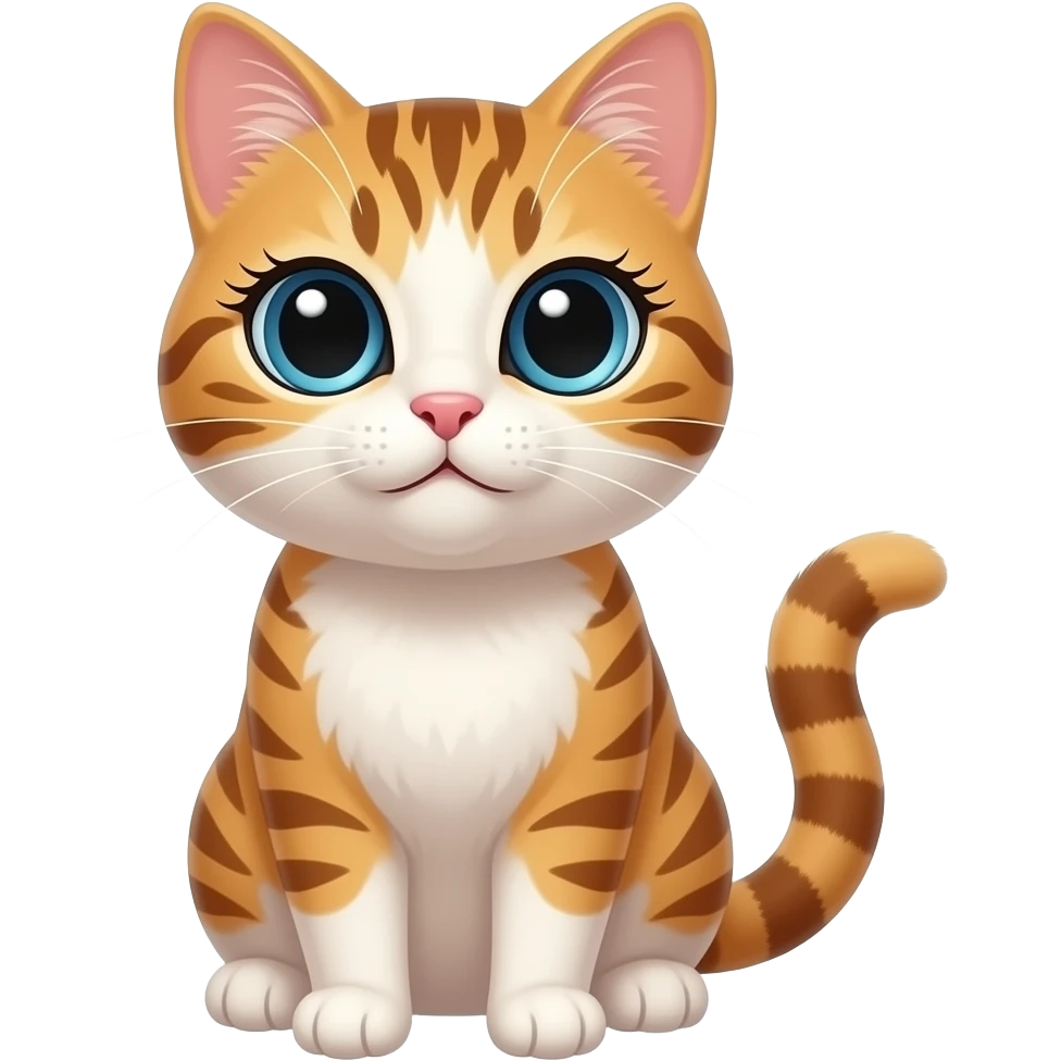 Cat and big lashes emoji