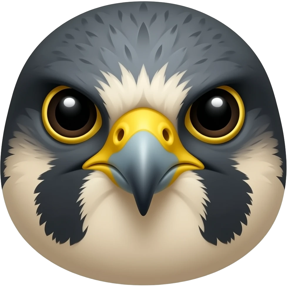 Peregrine Falcon head emoji with a angry expression with visible angry eyebrows emoji