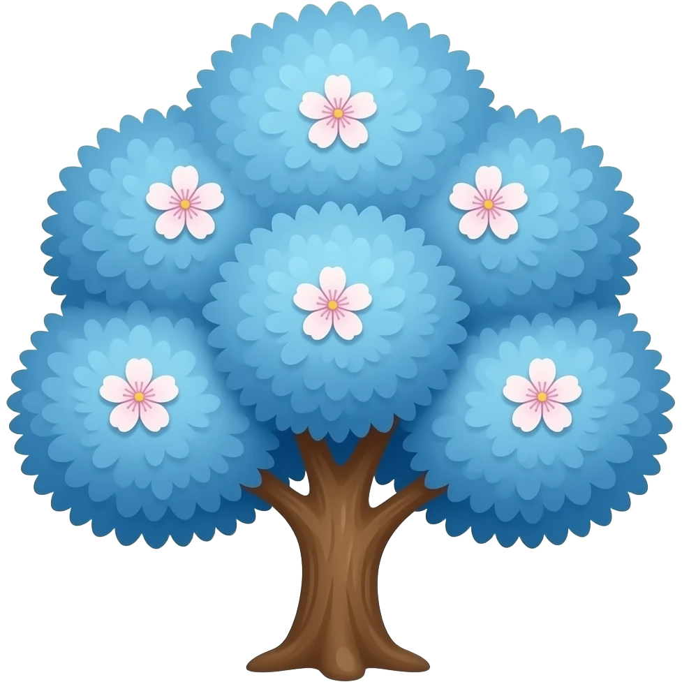 Blue Sakura tree emoji
