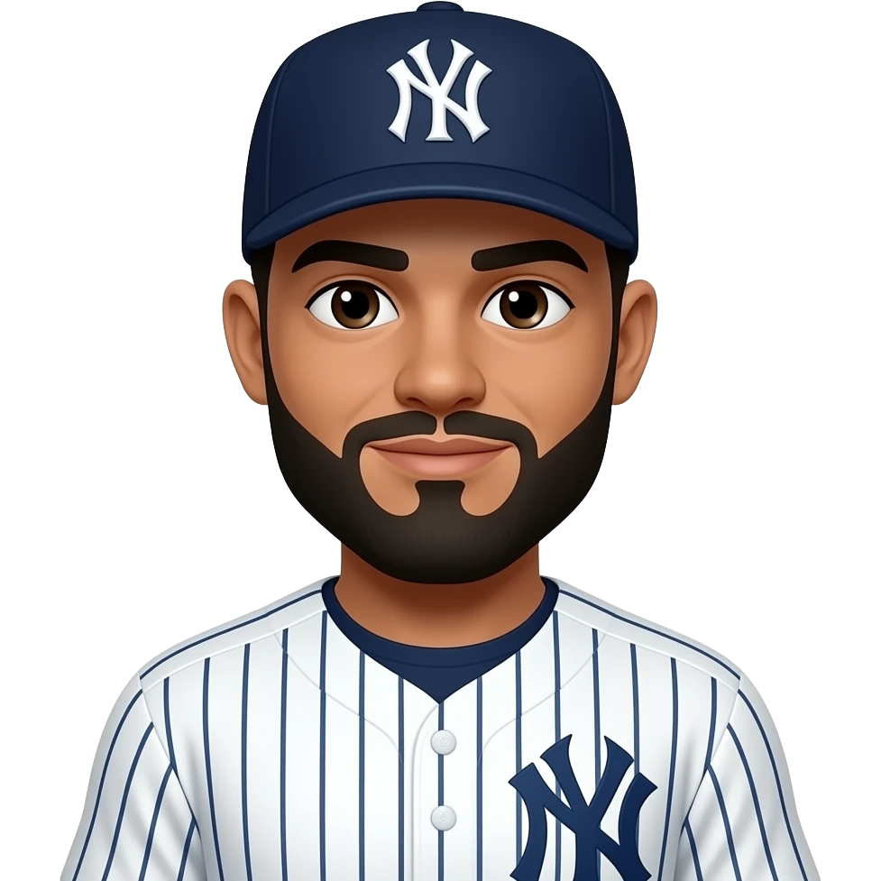 Yankees with black beard emoji