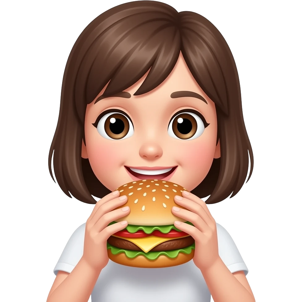 girl eating burger emoji