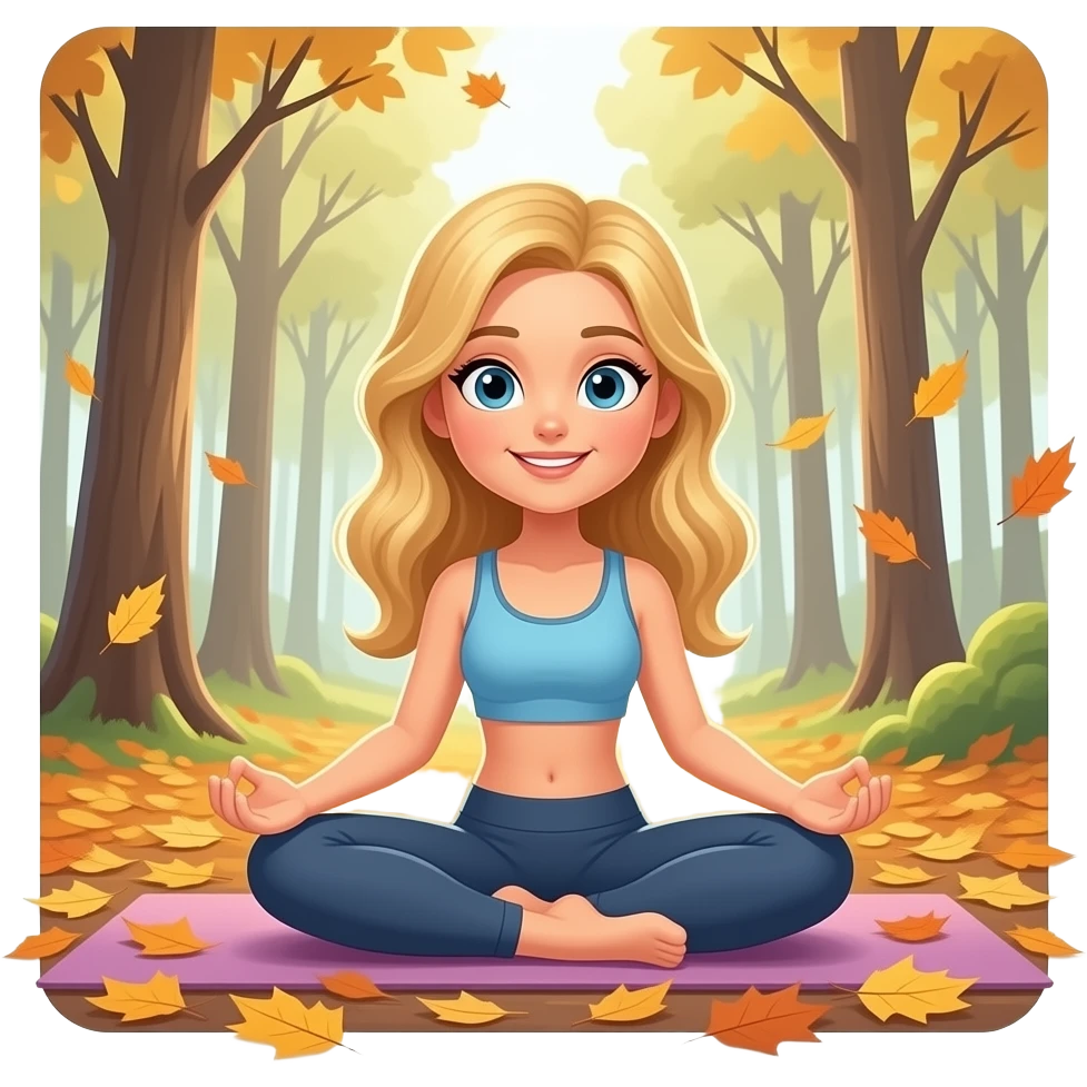 👱🏻‍♀️ 🧘🏼‍♀️🍁🍂🌳 emoji