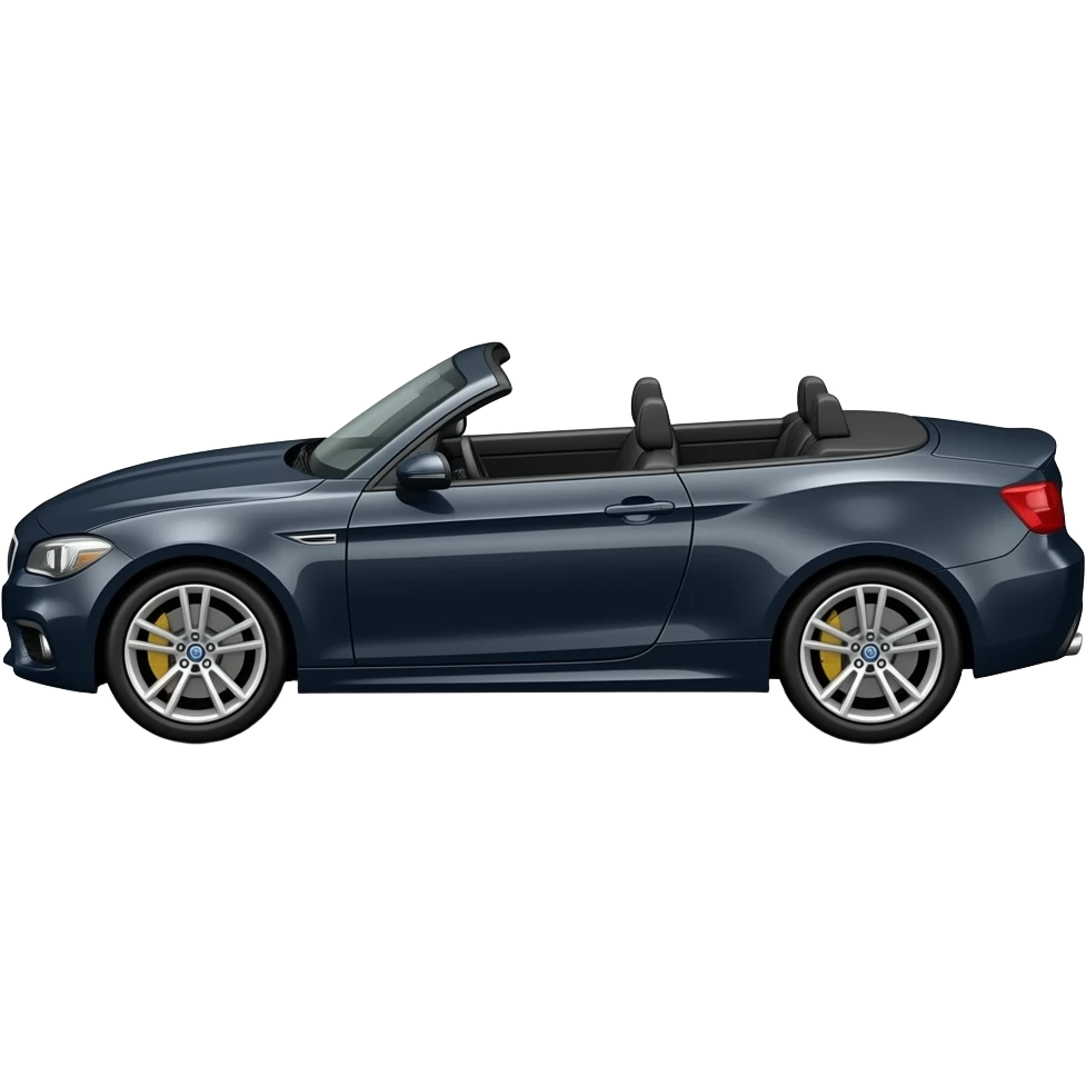 Blavk convertible car side view top down emoji