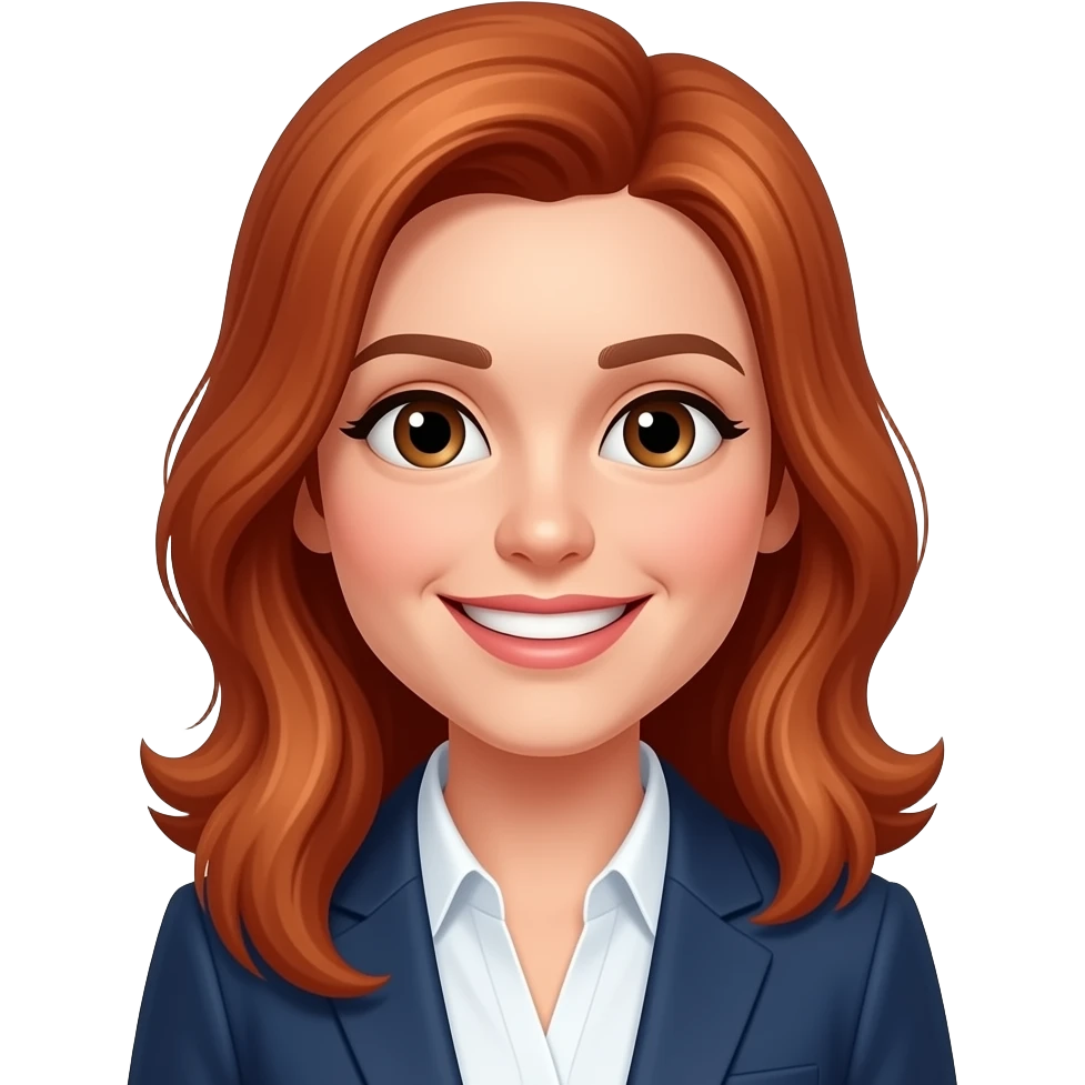 French Smiley-face with red hair emoji