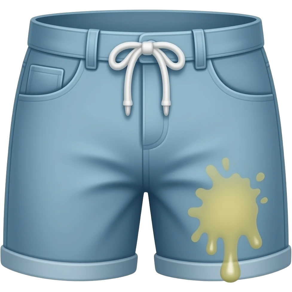 pee shorts without human and legs? yellow wet on middle of crotch emoji