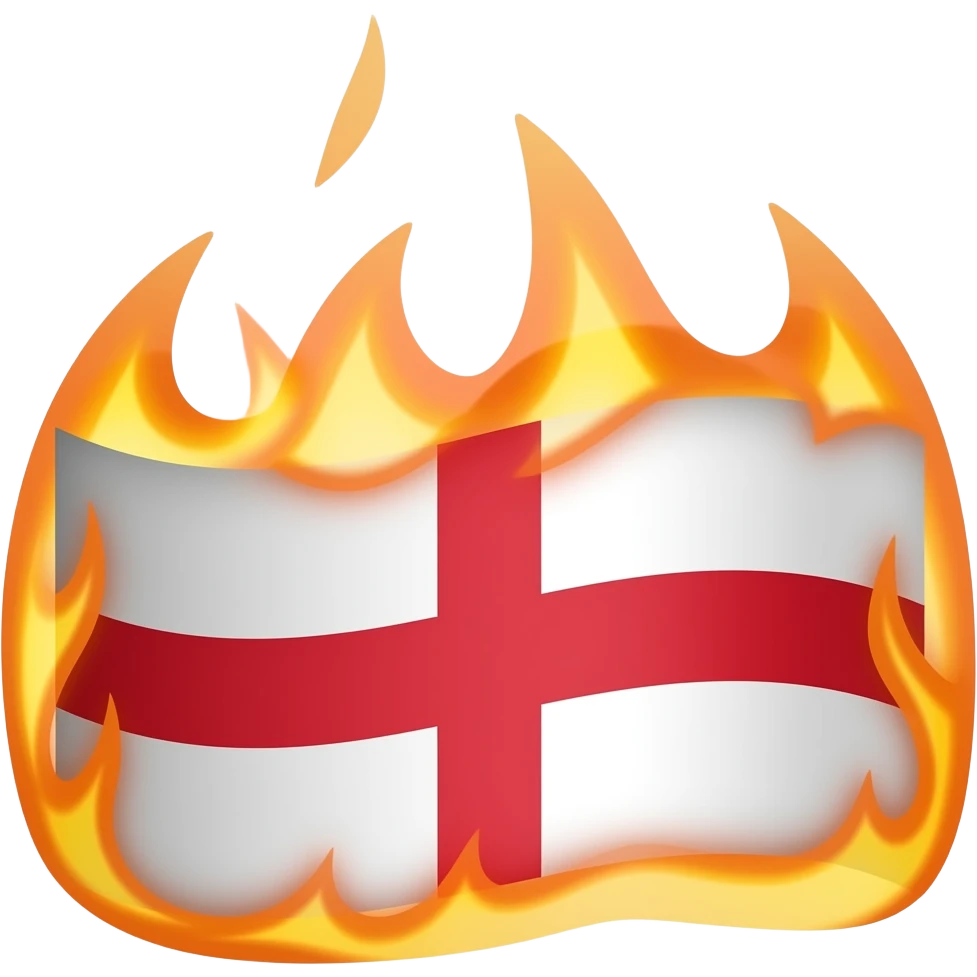 st georges flag on fire emoji