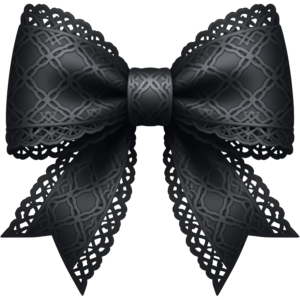 cute black laced bow emoji