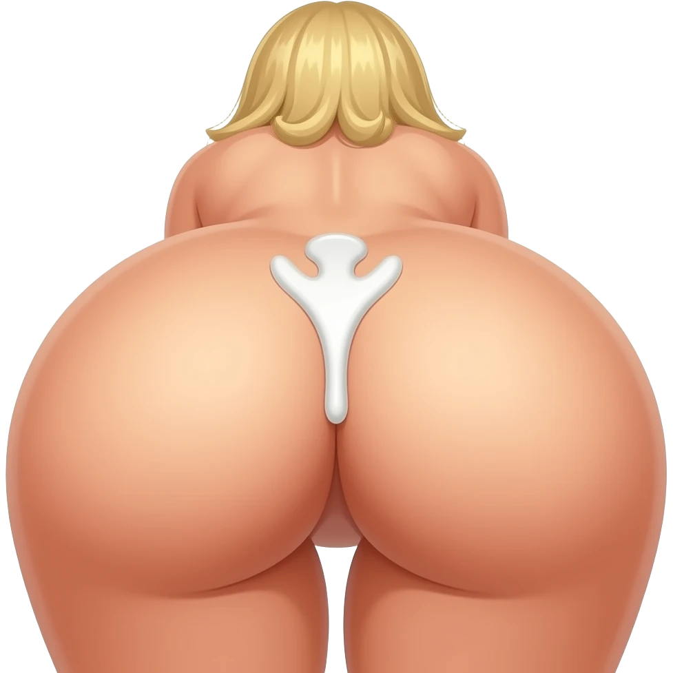 Blonde bent over big ass nude from rear with white semen on ass emoji