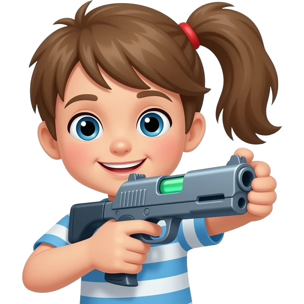 Kid with a toy gun emoji
