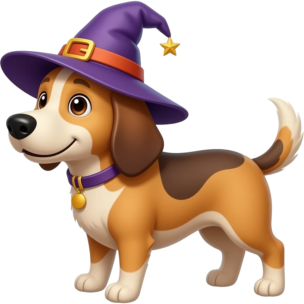 A witch dog emoji