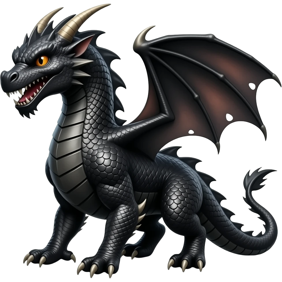 Black dragon DJ, highly detailed, hyper real emoji