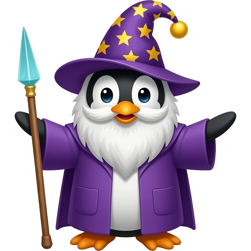 Penguin Wizard emoji