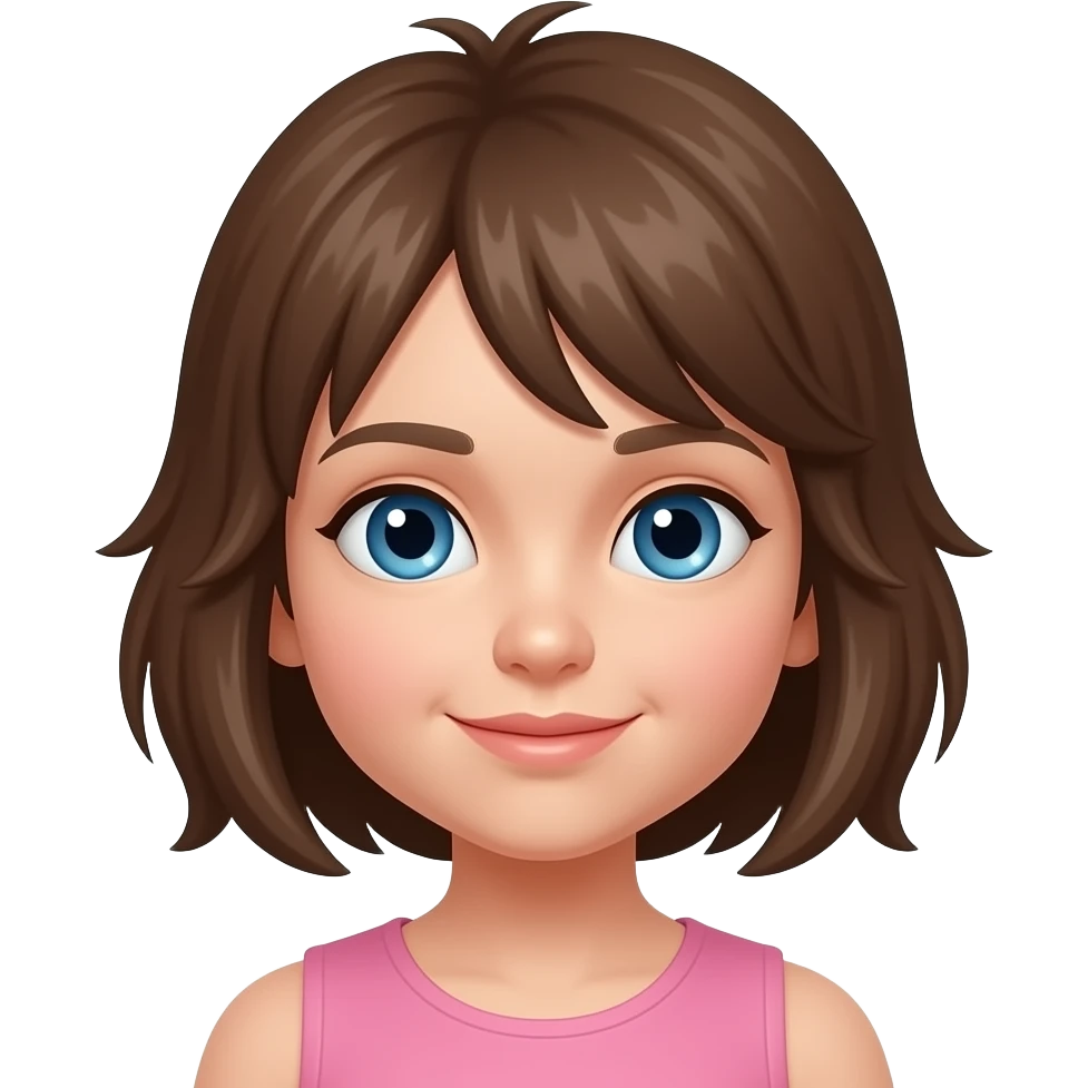 Tilly  5 ears oldblue eyes light short brown bit spiky longish hair emoji