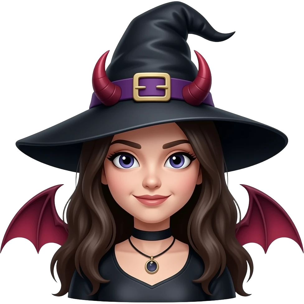 Witch with Devil dark emoji