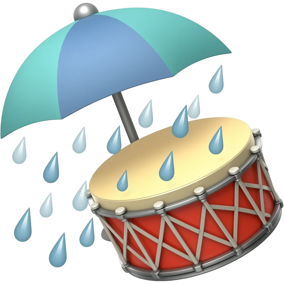 Rain drum emoji