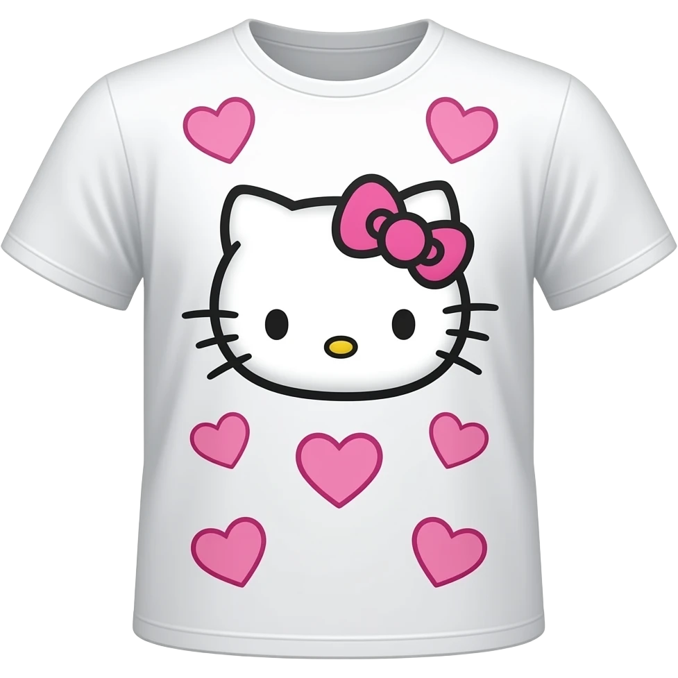 Cute t-shirt and hello kitty and love emoji