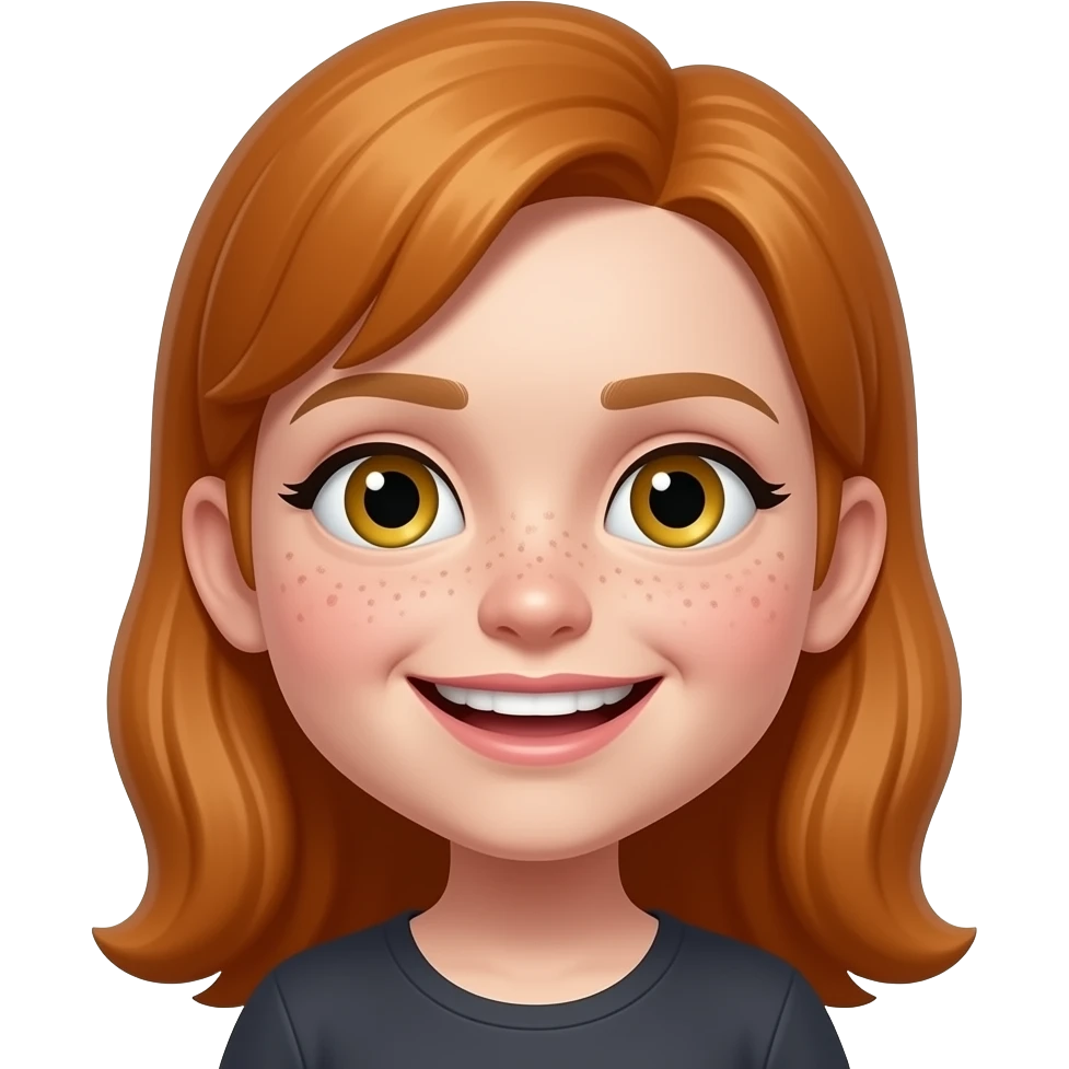 Ginger girl ugly freckles bung eyes and yellow buck teeth emoji