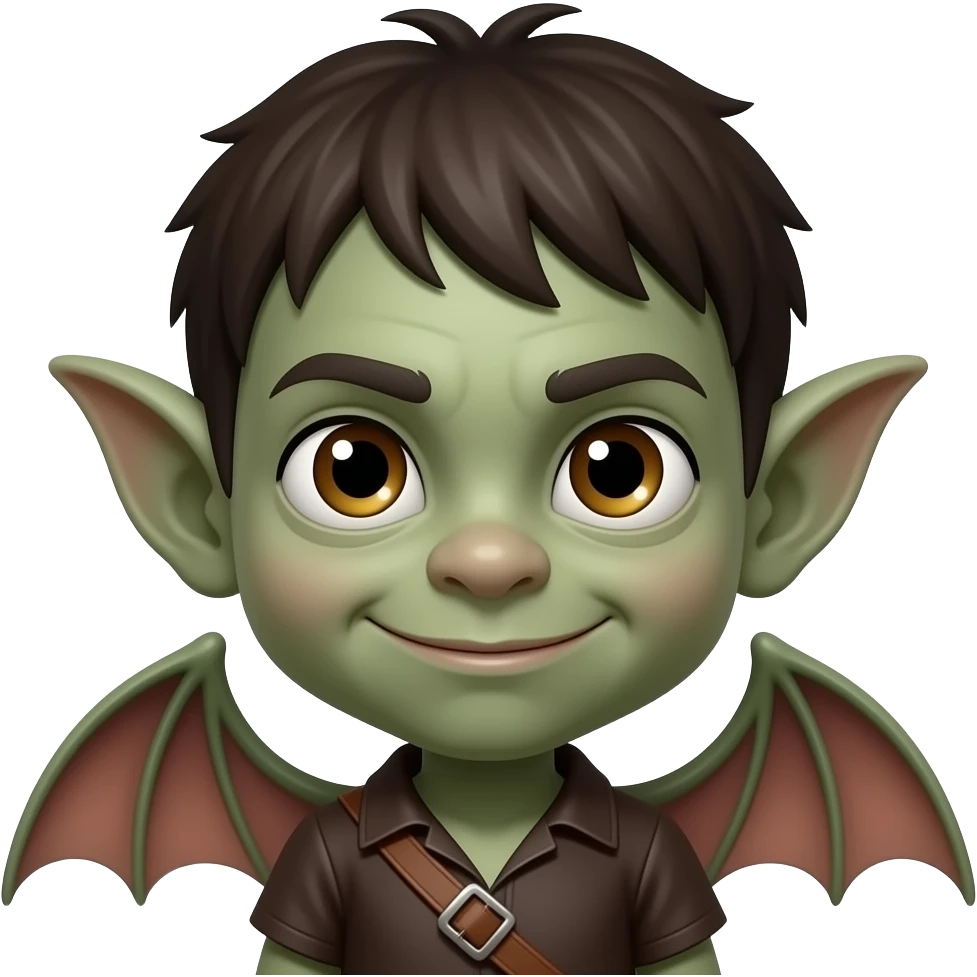 little goblin child in the style of android emoji emoji