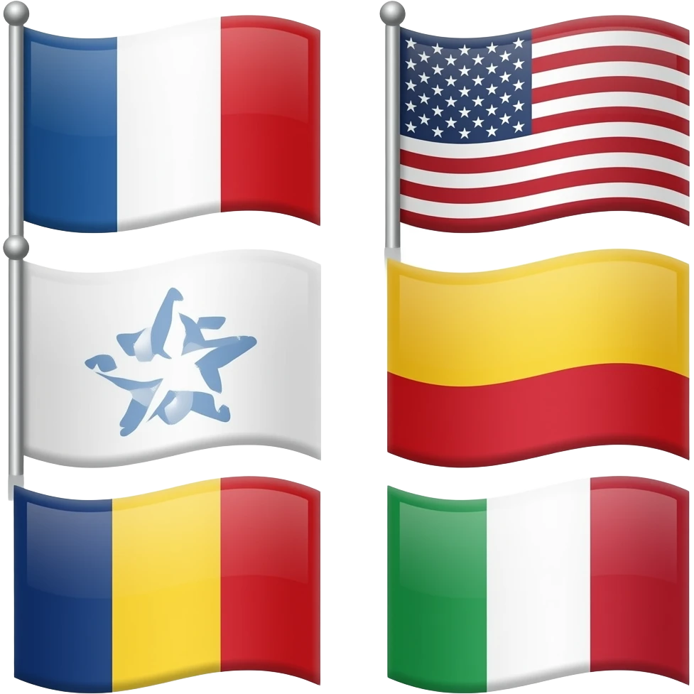 Flag different shapes emoji