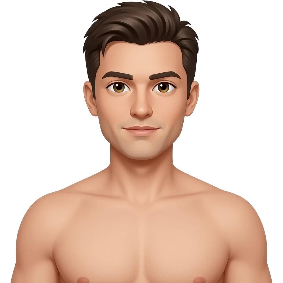 Fully nude man front waist emoji