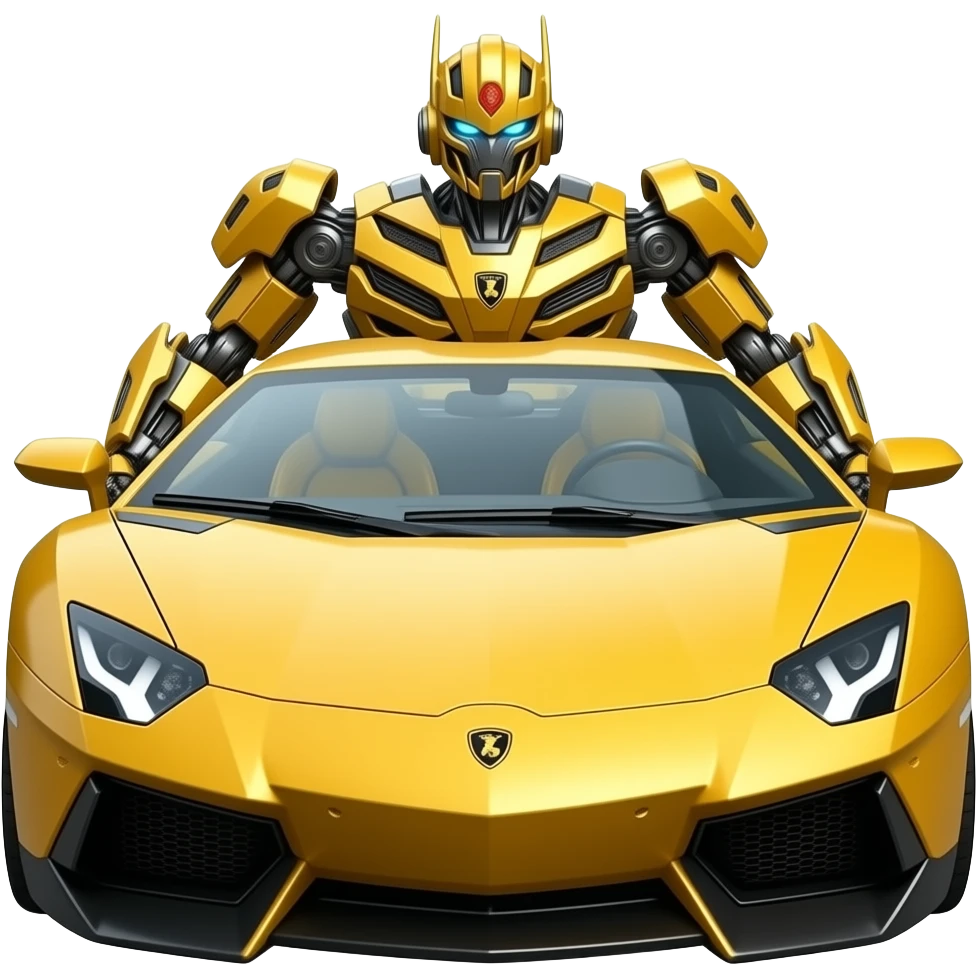 Lamborghini transformer robot emoji