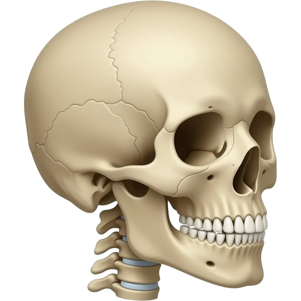 Coluna cervical e crânio humana emoji